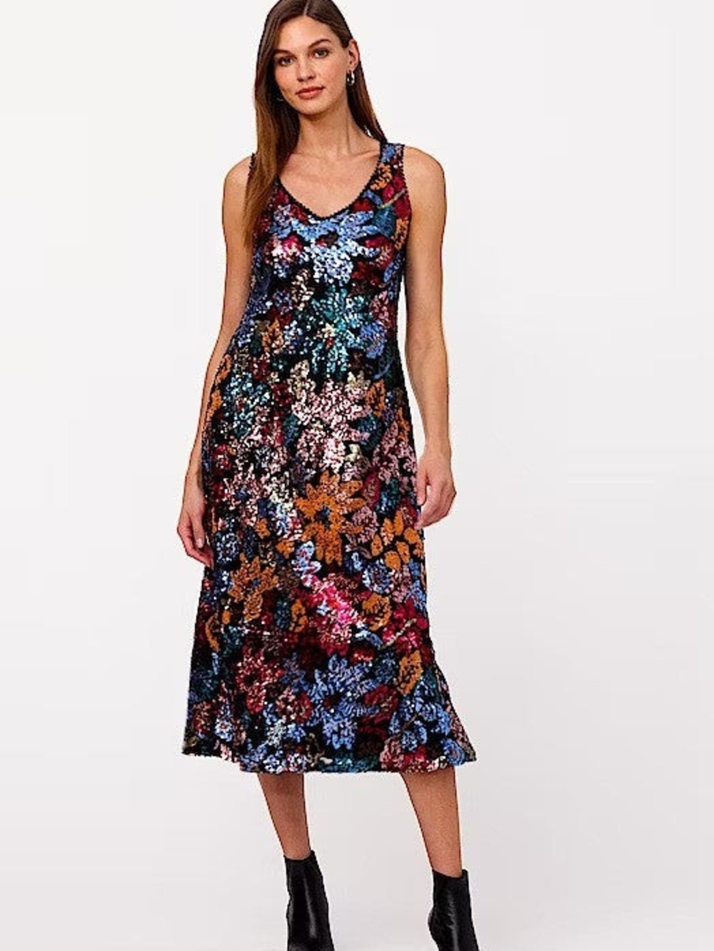 Johnny Was 12 Multicolor Sequin Dress